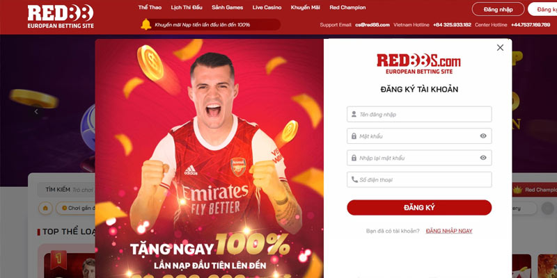 Các bước đăng ký tài khoản chơi tại Red88